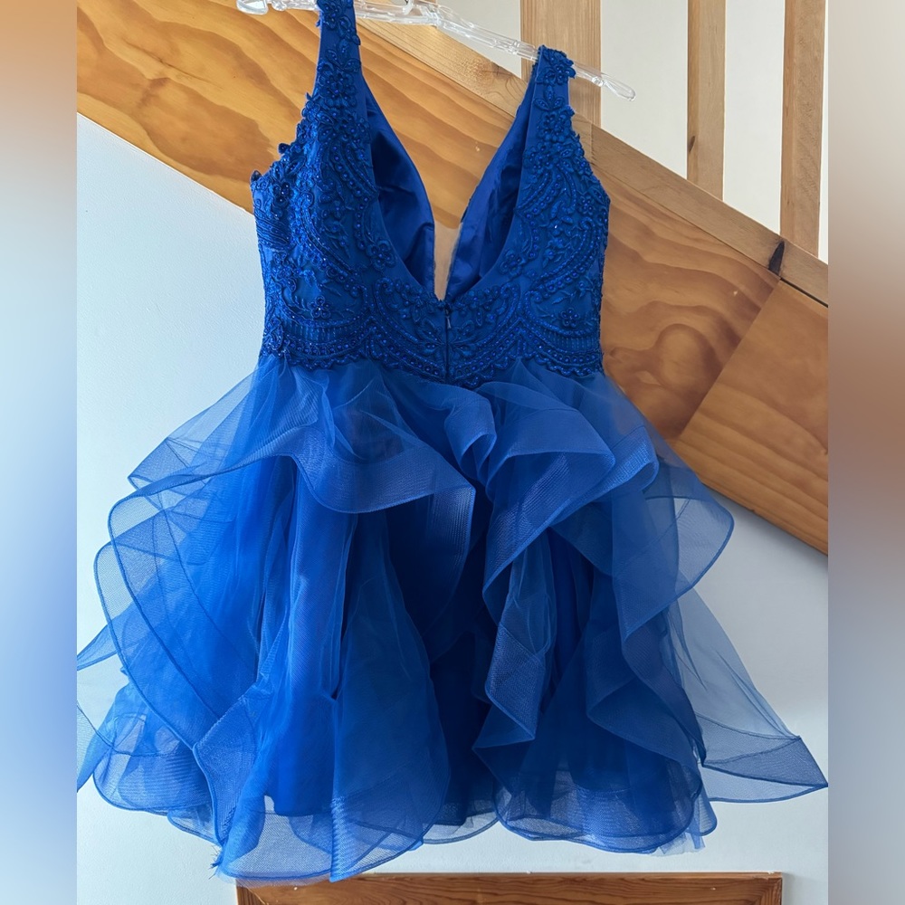 Royal Blue Short Formal Dress - Picture 5 of 9